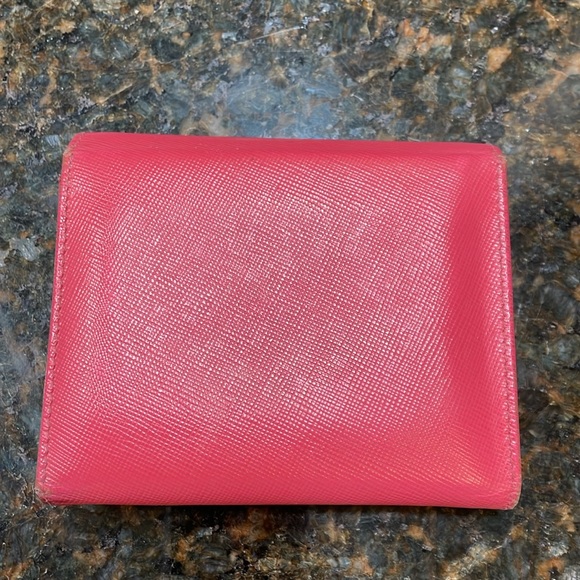 Prada Saffiano leather 4”x3” wallet, pink - Picture 7 of 9